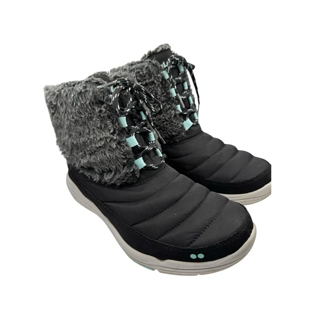 Ryka Women's Winter Boots Size 8 Black Insulated Lace Up Outdoor Comfort‎ Boots